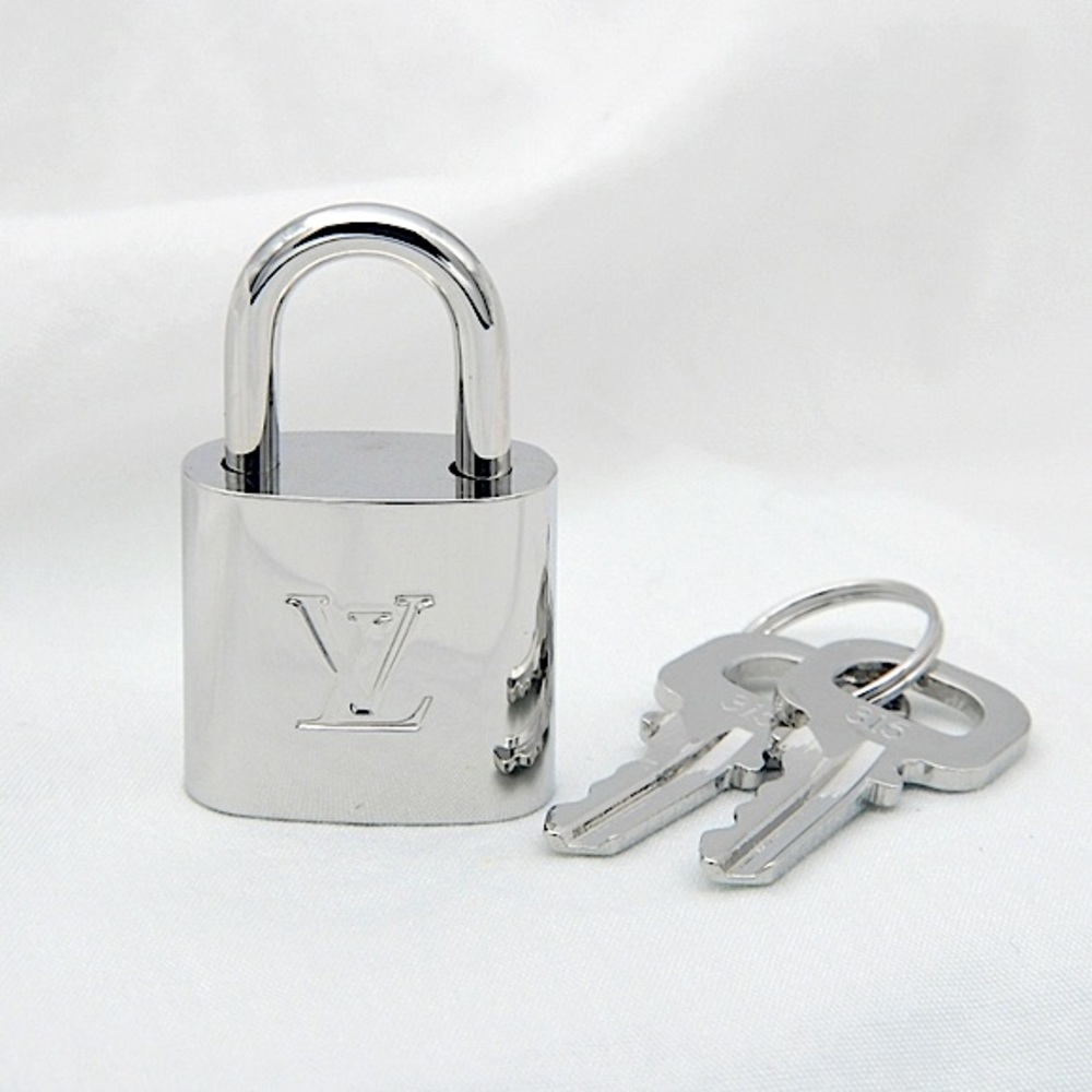 Authentic Louis Vuitton SILVER Lock & Keys Necklace #315 NEW Long & Short Chain - Picture 10 of 11